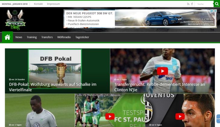 Screenshot Sport-Blog wolfs-blog.de
