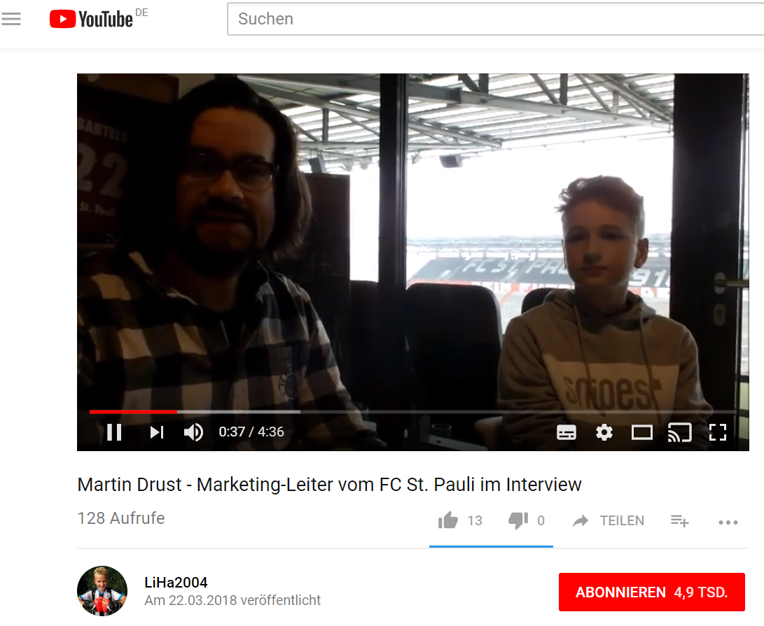 Screenshot YouTube LiHa Martin Drust