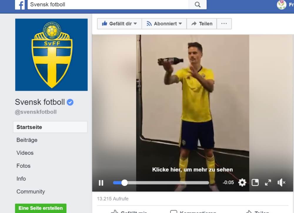 WM Sweden Facebook-Video