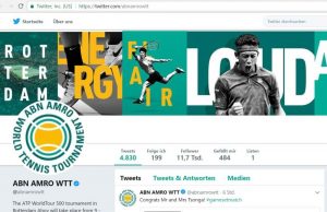 Twitter-Acount ABN AMRO World Tennis Tournament in Rotterdam 