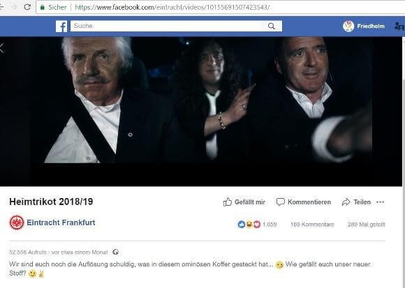 Facebook: Ankündigungsvideo mit Claim „Feinster Frankfurter Stoff“