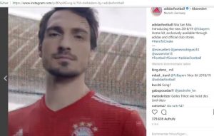 adidas mit FC Bayern München auf Instagram