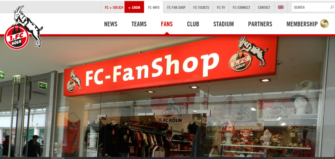 Bild eines Fan-Shops des 1. FC Köln 
