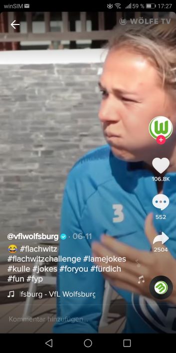 TikTok Aktion des VfL Wolfsburg