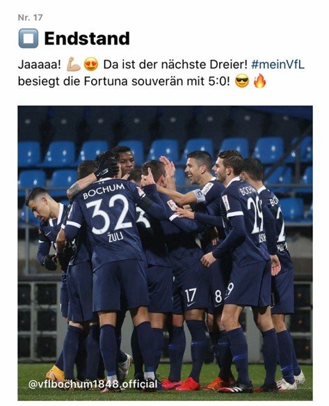 Instagram Guide vom VfL Bochum 1848 gegen Fortuna Düsseldorf