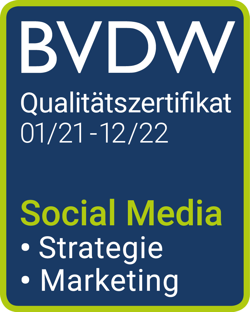 Qualitätssiegel des Bundesverbands für digitale Wirtschaft (BVDW) im Social Media Marketing