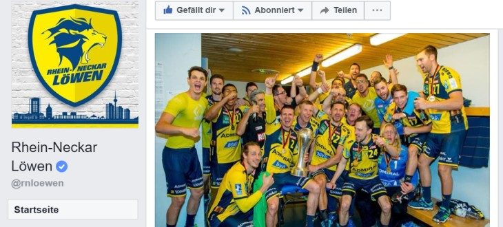 Rhein-Neckar Löwen: Pokalsieg 2018, Facebook-Auftritt