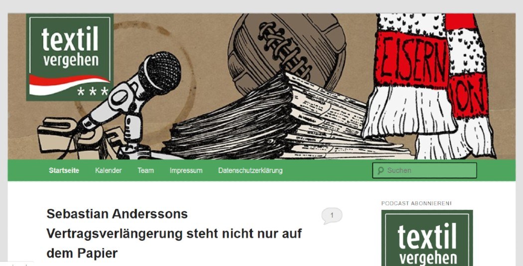 Screenshot der Website textilvergehen.de